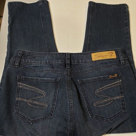 Womens Seven7 Denim Skinny Capris Jeans size 8 Capri Dark Wash - Picture 4 of 9